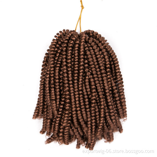 Spring Twist Crochet Hair Wavy Curly Afro Spring Twist Hair Extension Solid And Mixed Color 8 Inches Synthetic Fiber